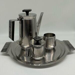 Vintage "International Velvet Stainless" Coffee/Tea Serving Set - Japan - 1970s